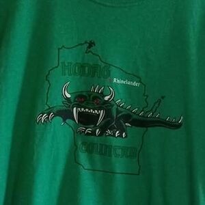 Hodag Cryptid Wisconsin Kelly Green Shirt XL Youth Monster Legend Folklore Small